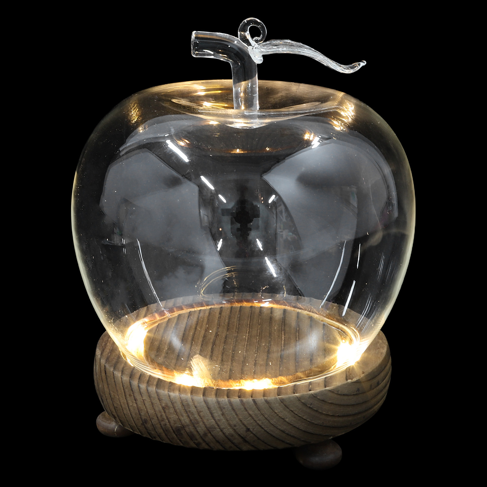 Plastic Dome Clear - Decorative Glass Dome with Solid Wood