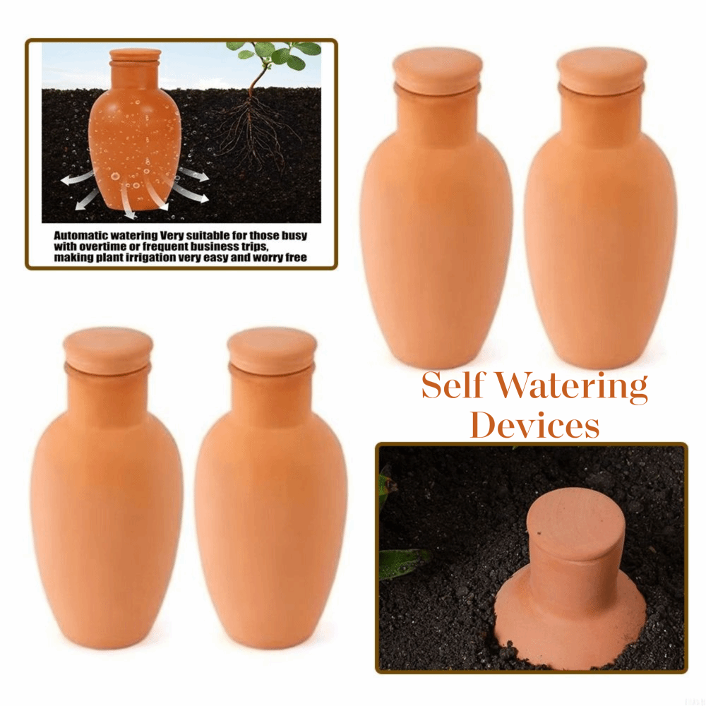 Self Watering Insert - 4Pcs Terracotta Material Automatic Self Watering