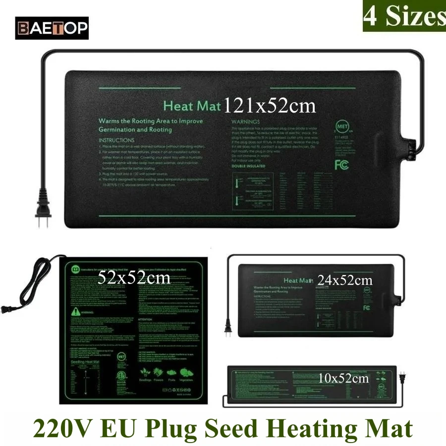 4 Sizes 220V EU Plug Seedling  - Heat Mat Seedling のレビューと価格