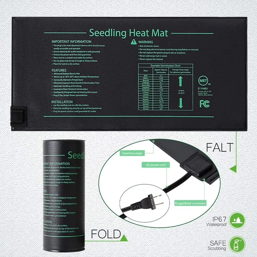 4 Sizes 220V EU Plug Seedling  - Heat Mat Seedling のレビューと価格