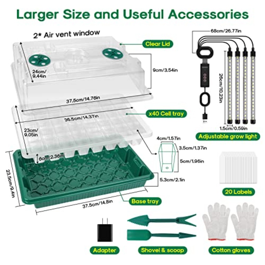 Seed Starter Tray with Grow Li - Humidity Dome Kit のレビューと価格