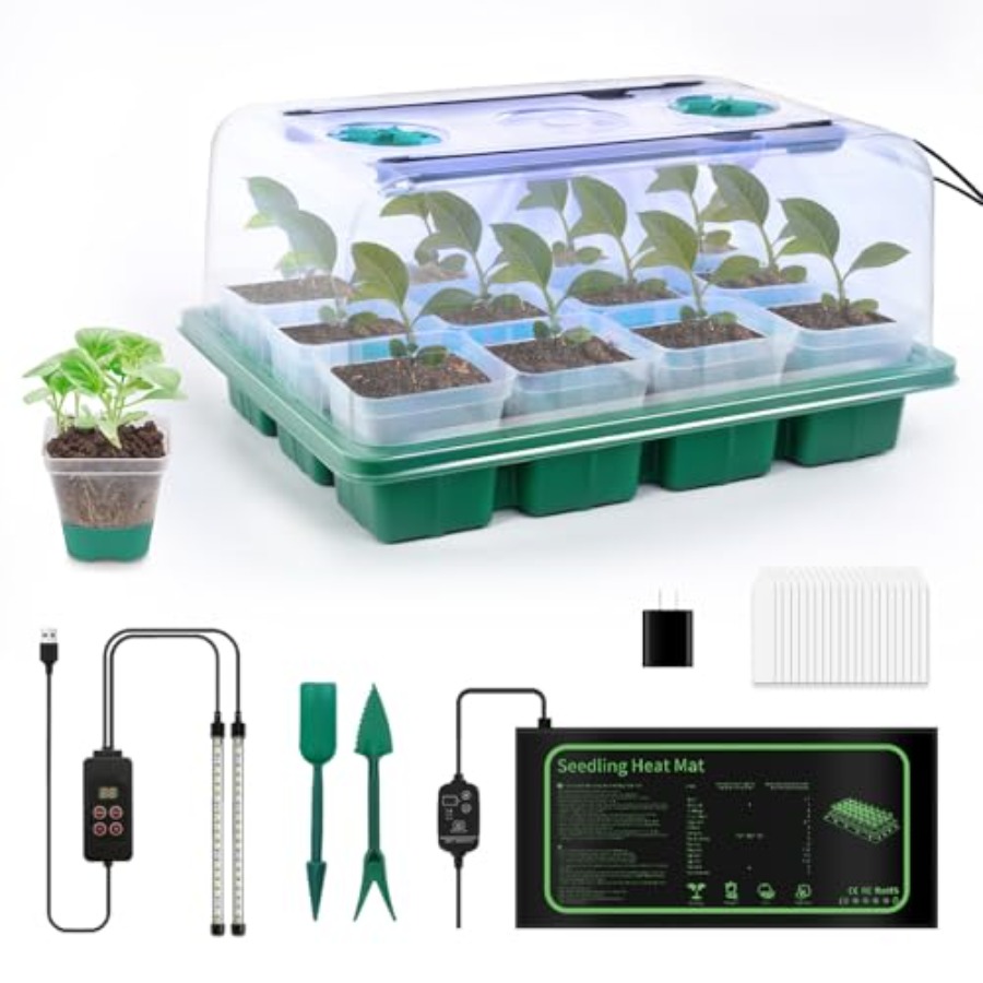 Seed Starter Kit with Grow Lig - Humidity Dome Kit のレビューと価格