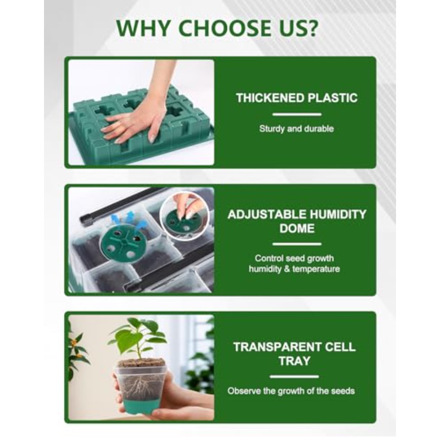 Seed Starter Kit with Grow Lig - Humidity Dome Kit のレビューと価格