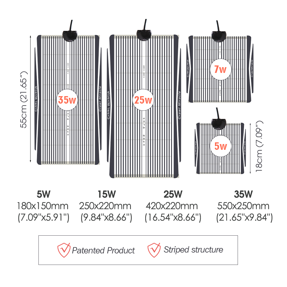 5W 15W 25W 35W Graphene Reptil - Heat Mat Seedling のレビューと価格