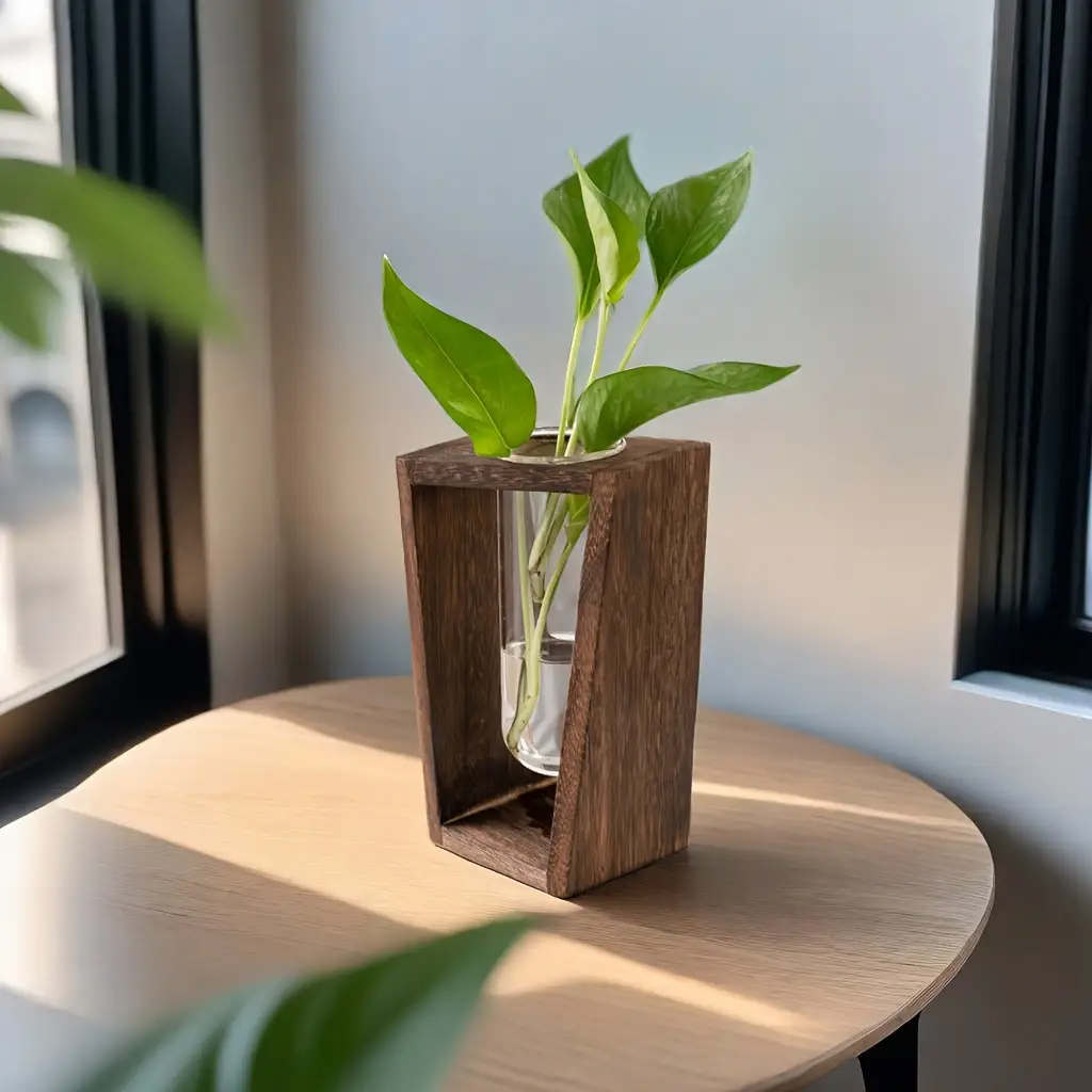 Modern Wood Propagation Vase - - Propagation Station Vase のレビューと価格