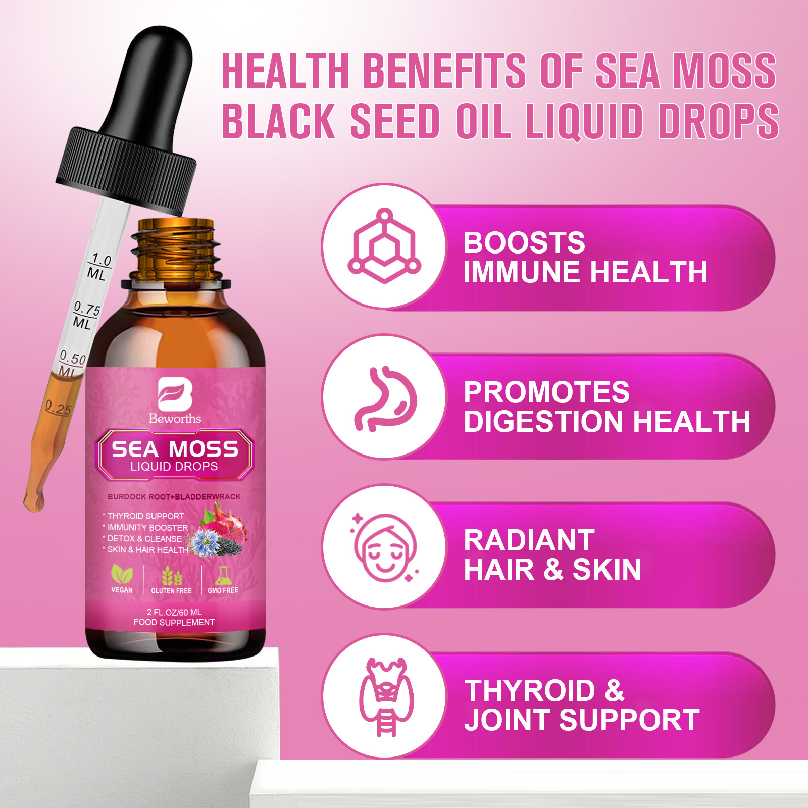 BEWORTHS 3000MG Seamoss Liquid - Root Stimulator Liquid のレビューと価格
