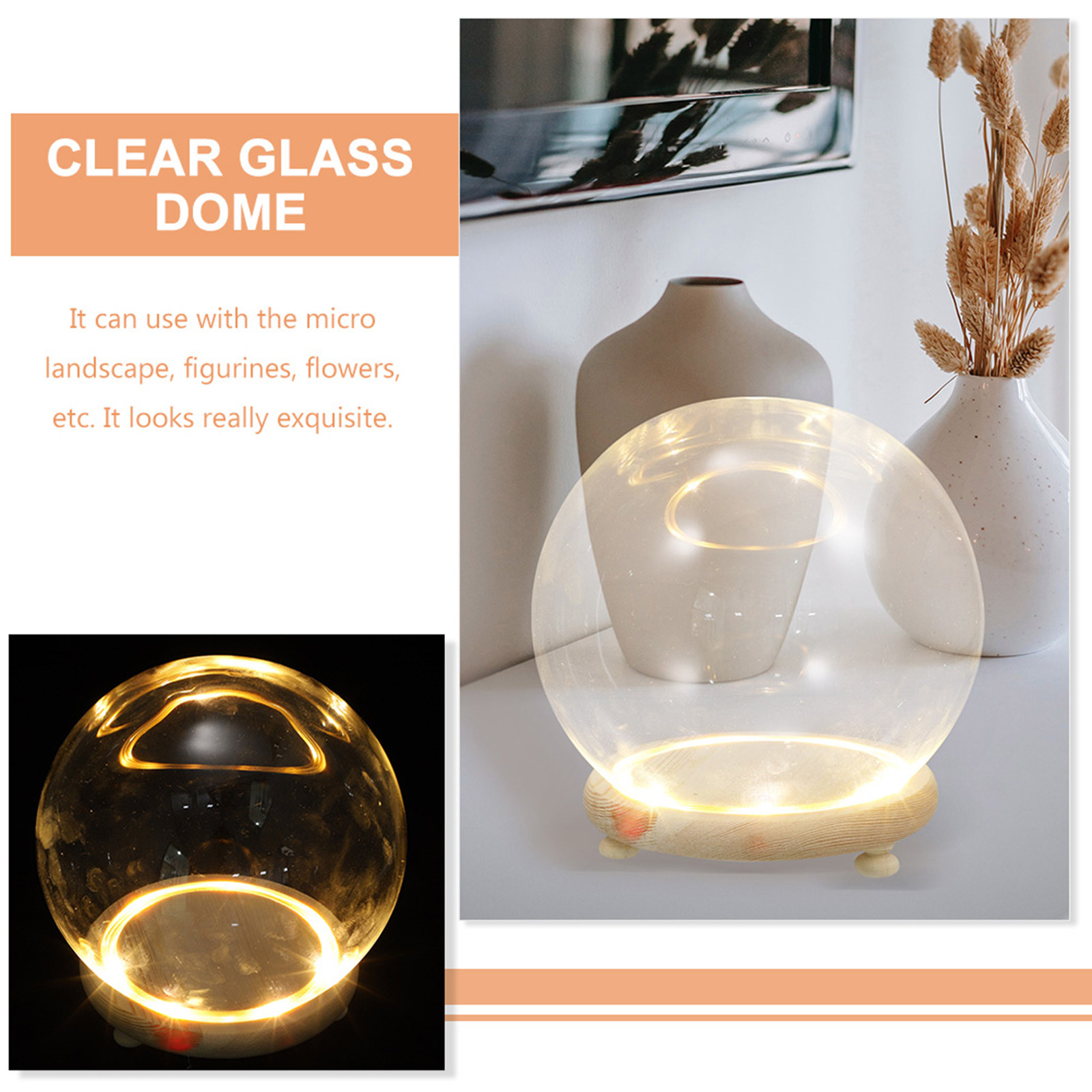 Clear Glass Dome Display Cover - Plastic Dome Clear のレビューと価格