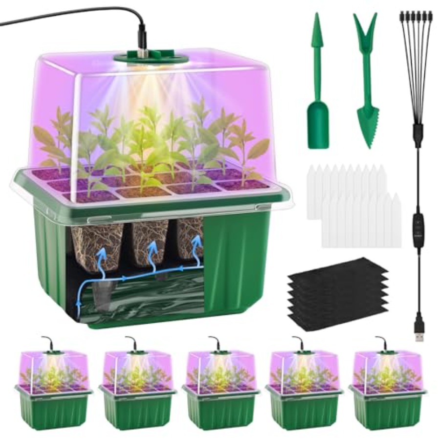 Seed Starter Tray with Light 6 - Humidity Dome Kit のレビューと価格