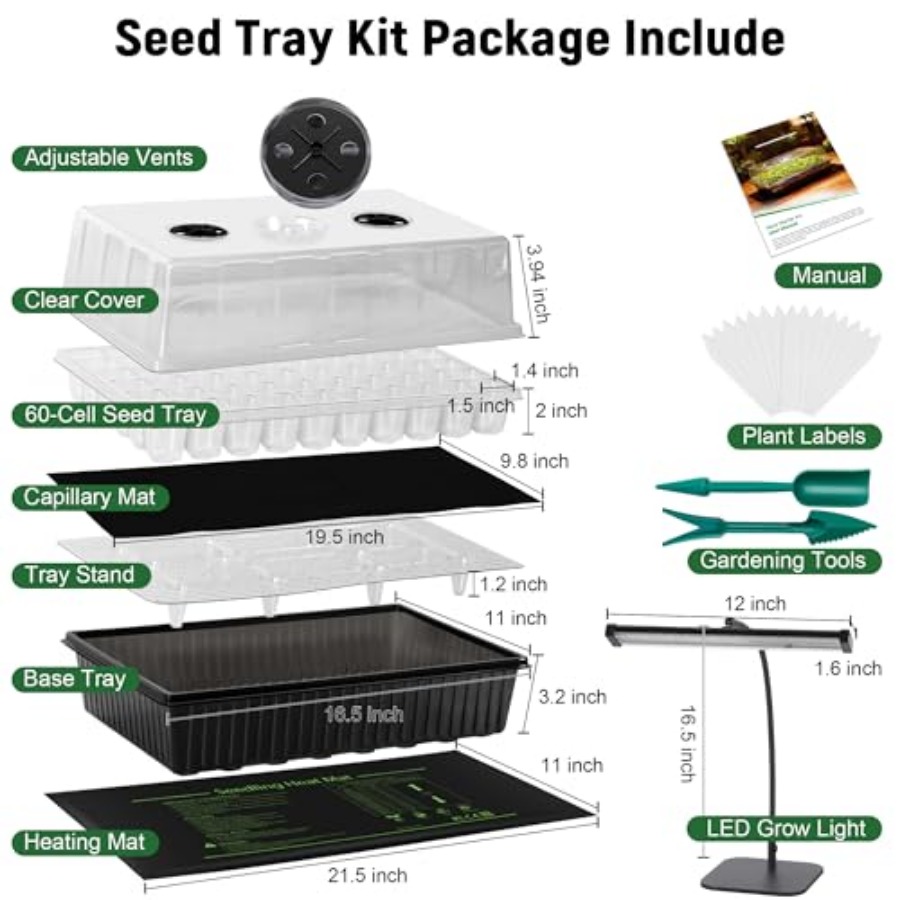 60-Cell Self-Watering Seed Sta - Humidity Dome Kit のレビューと価格