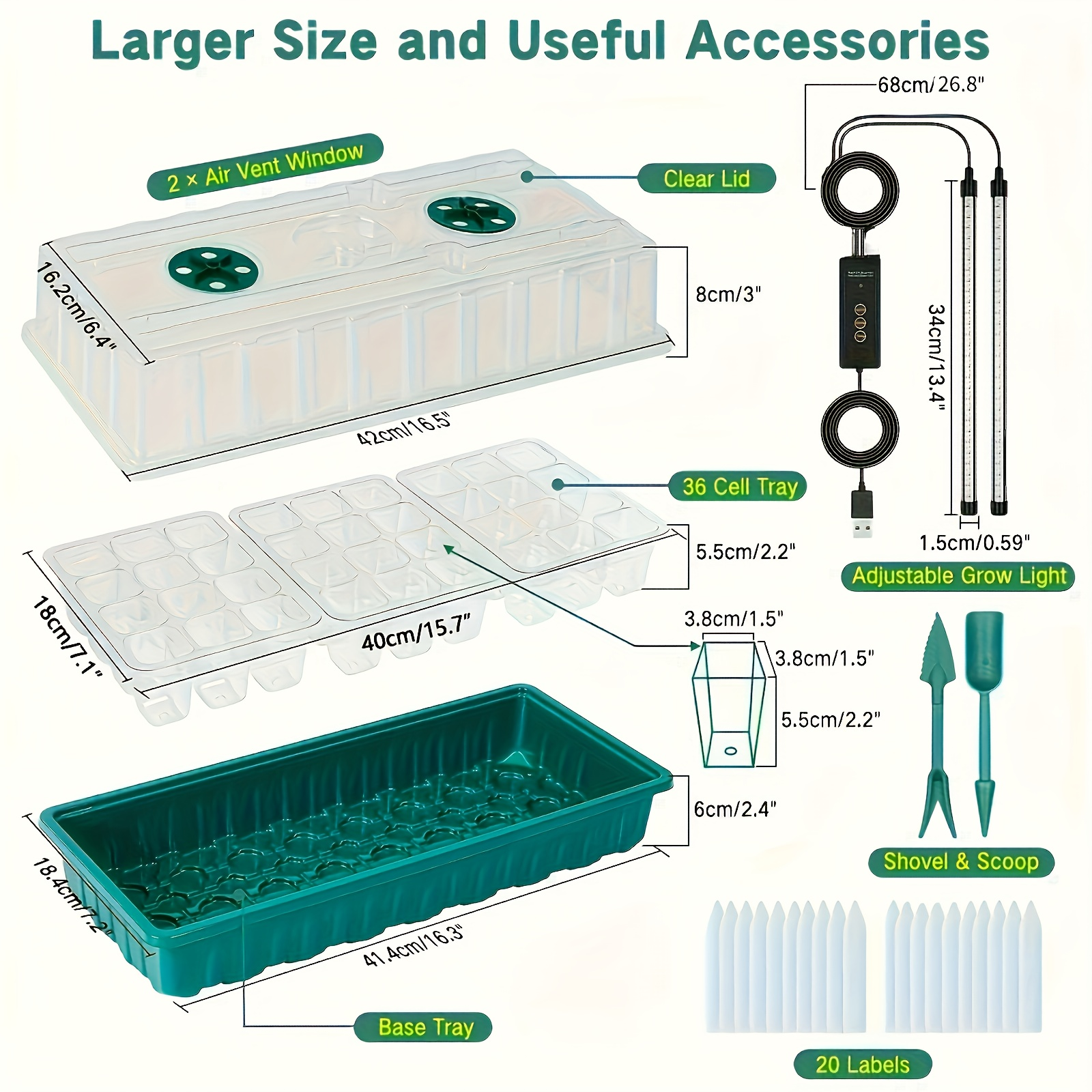36-Cell Seed Starter Tray w/ G - Humidity Dome Kit のレビューと価格