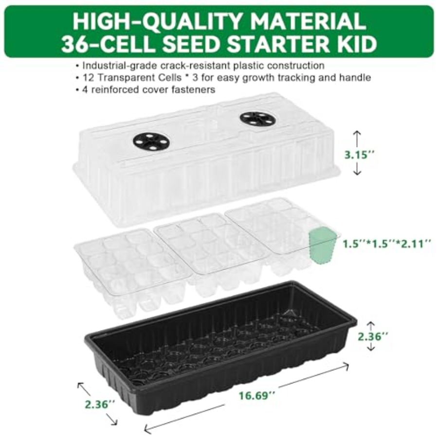 Seed Starter Tray with Grow Li - Humidity Dome Kit のレビューと価格