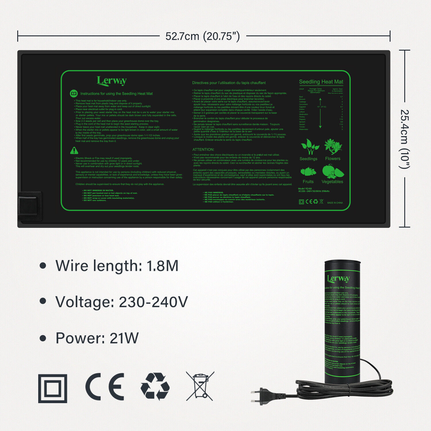 LERWAY 21W Seedling Heating Ma - Heat Mat Seedling のレビューと価格