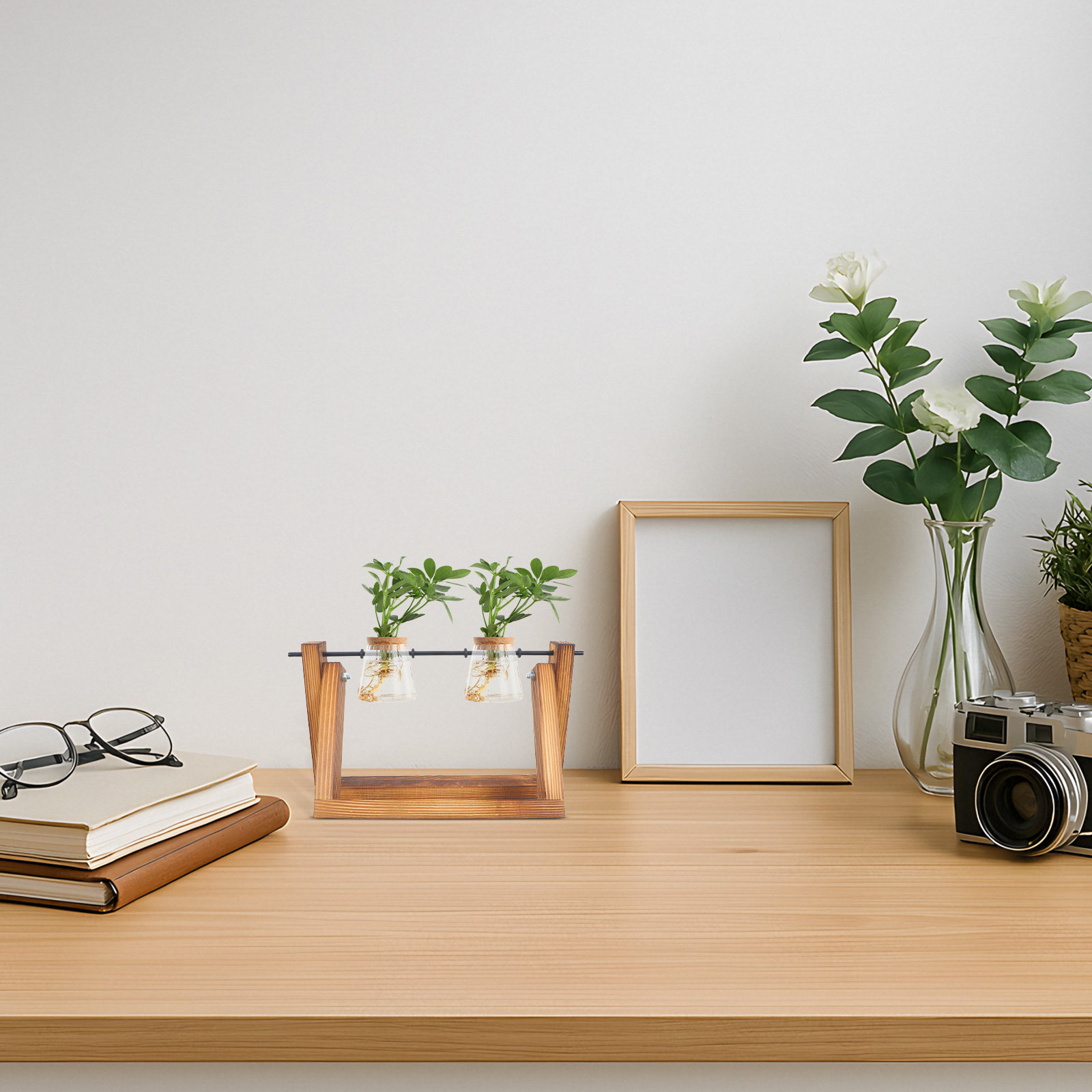 Hydroponic Vase Stand Wooden P - Propagation Station Vase のレビューと価格