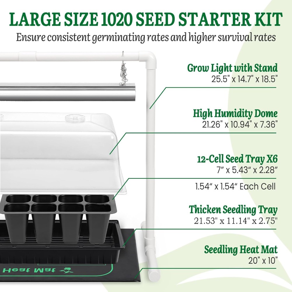 Seed Starter Kit with Grow Lig - Humidity Dome Kit のレビューと価格