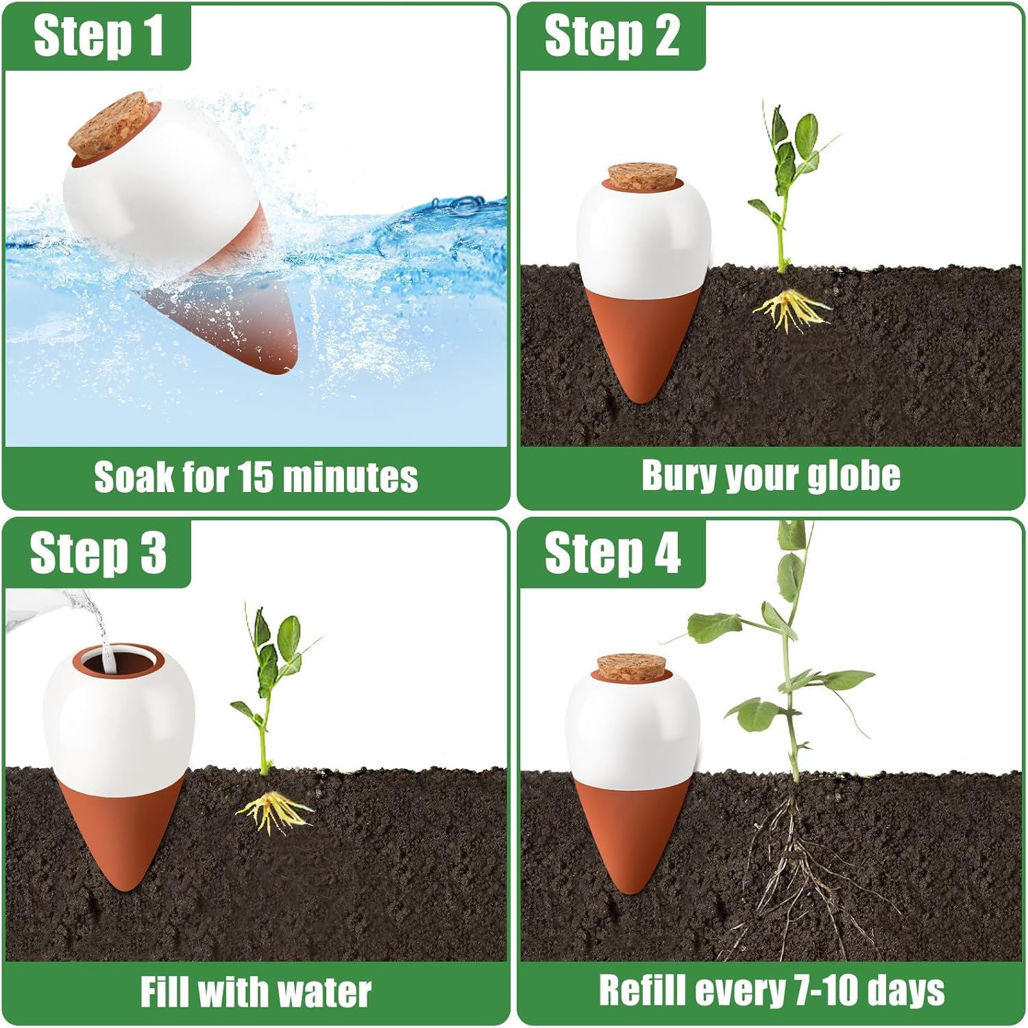 Terracotta Watering Spikes,Sel - Self Watering Insert のレビューと価格