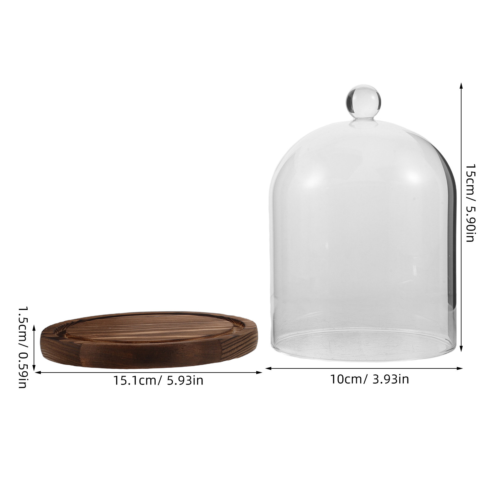 Clear Glass Bell Jar Dome for  - Plastic Dome Clear のレビューと価格