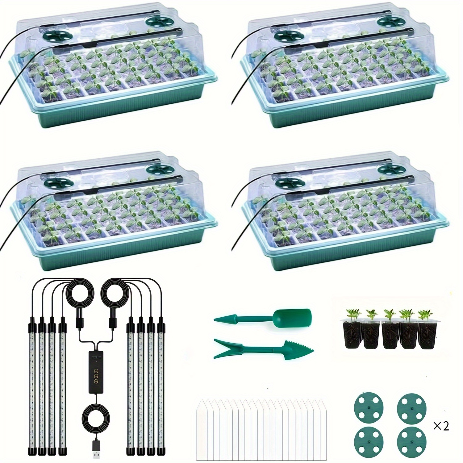 4-Pack Seed Starter Tray Kit 1 - Humidity Dome Kit のレビューと価格