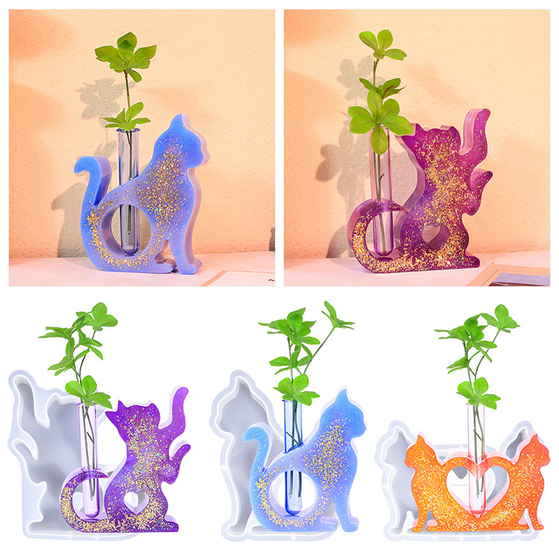 Cat Shaped Resin Molds Vase Si - Propagation Station Vase のレビューと価格