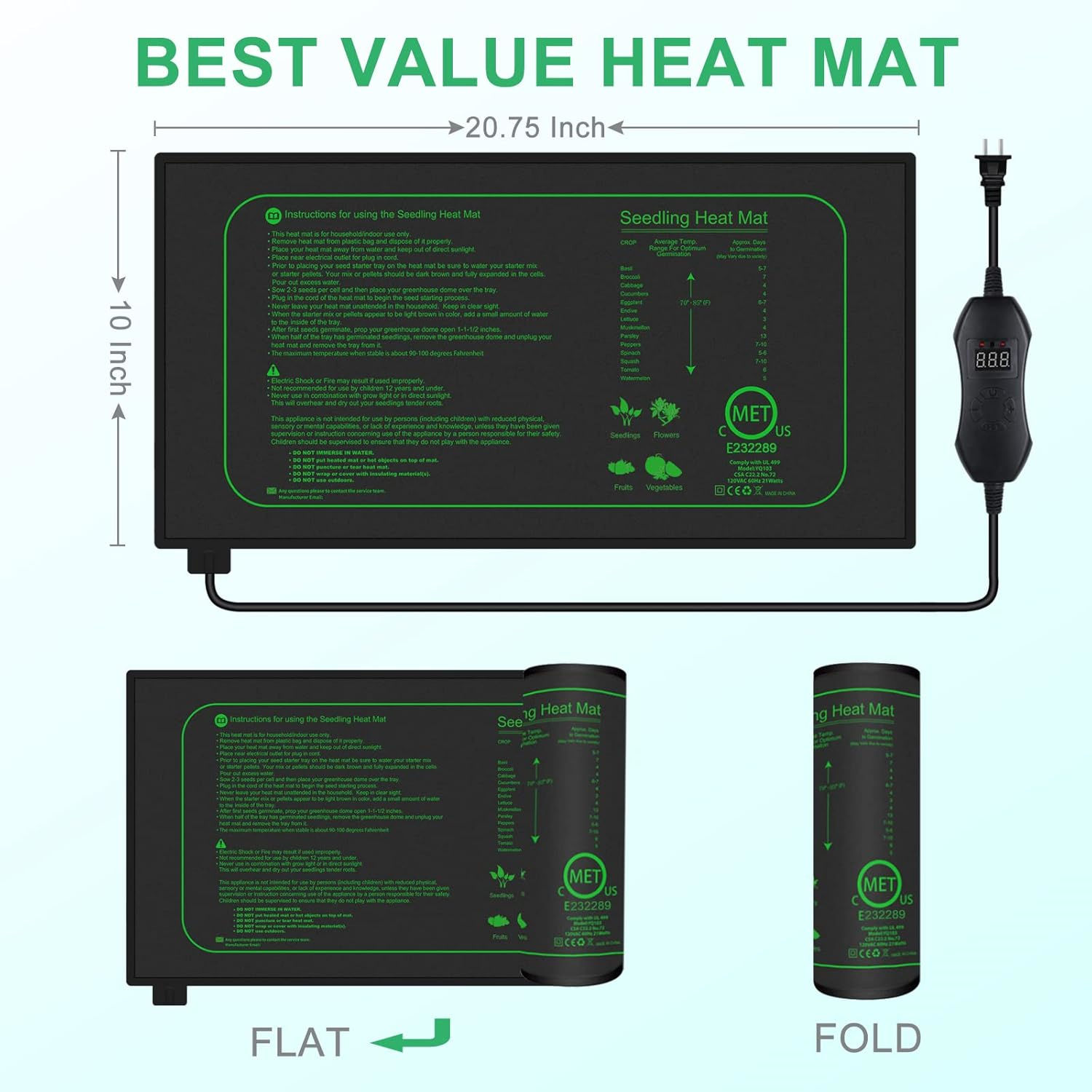 Seedling Heat Mat With Digital - Heat Mat Seedling のレビューと価格