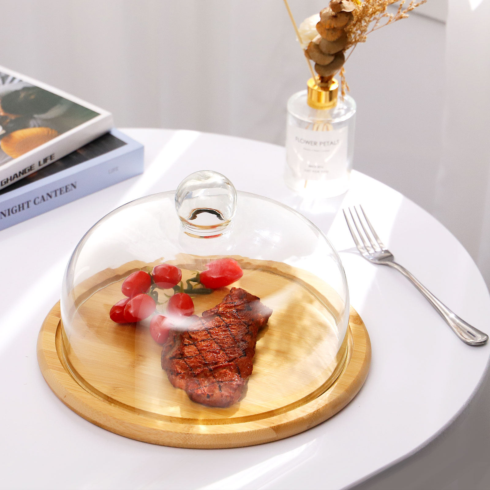 1Set Cake Holder Glass Dome Co - Plastic Dome Clear のレビューと価格
