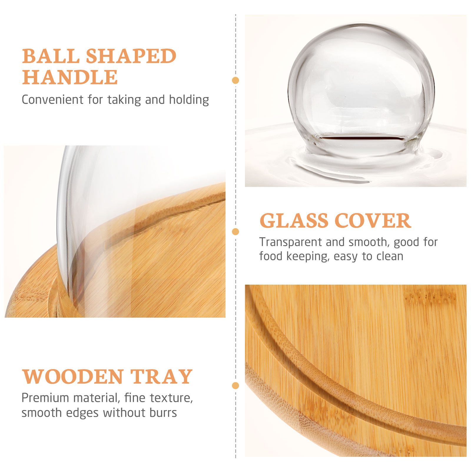 1Set Cake Holder Glass Dome Co - Plastic Dome Clear のレビューと価格