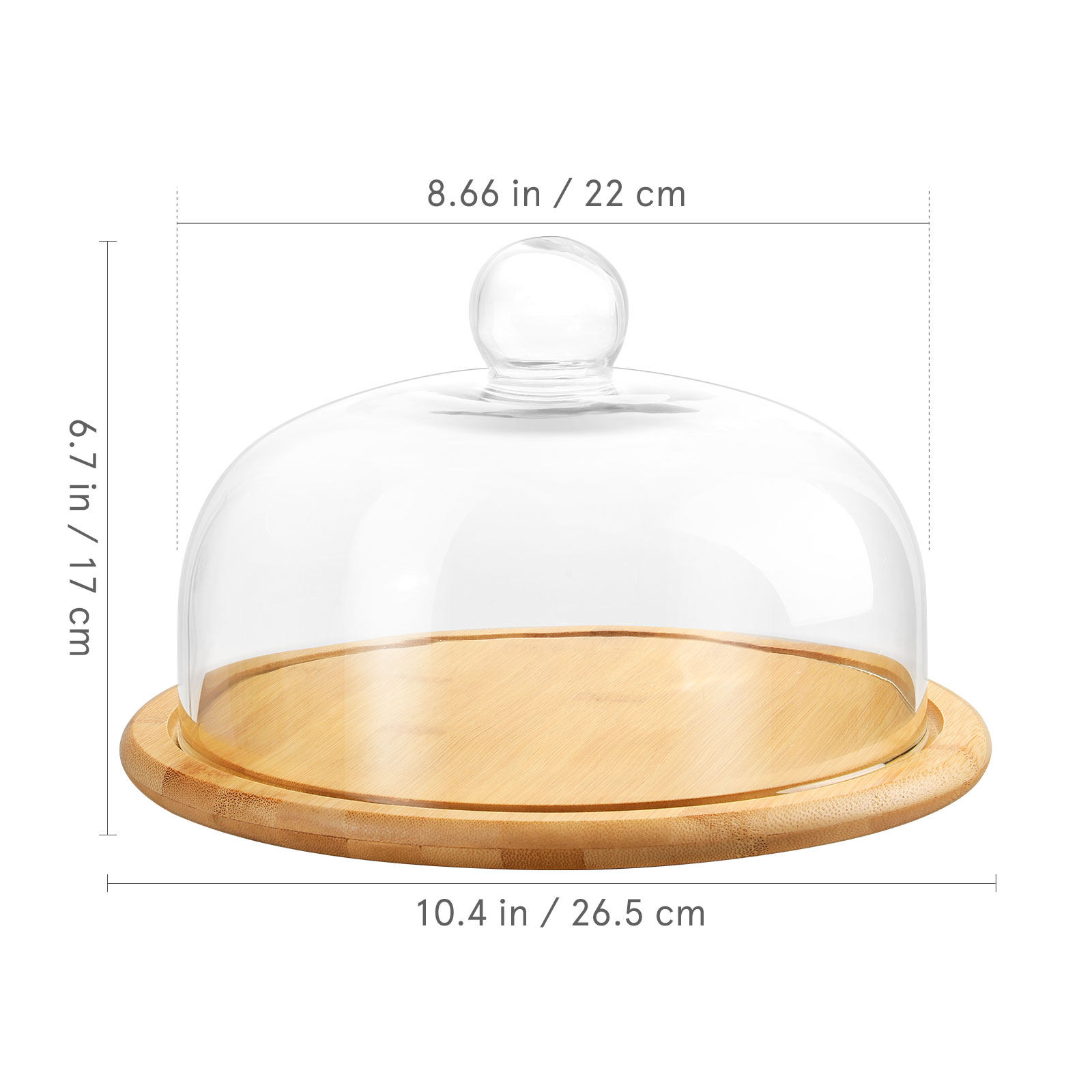 1Set Cake Holder Glass Dome Co - Plastic Dome Clear のレビューと価格