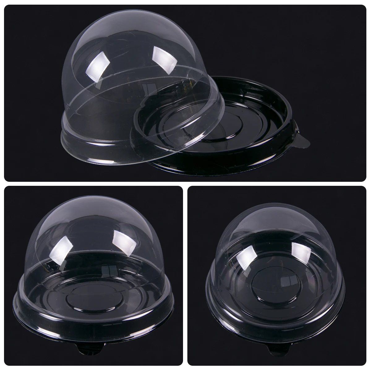 50pcs Clear Plastic Mini Cupca - Plastic Dome Clear のレビューと価格
