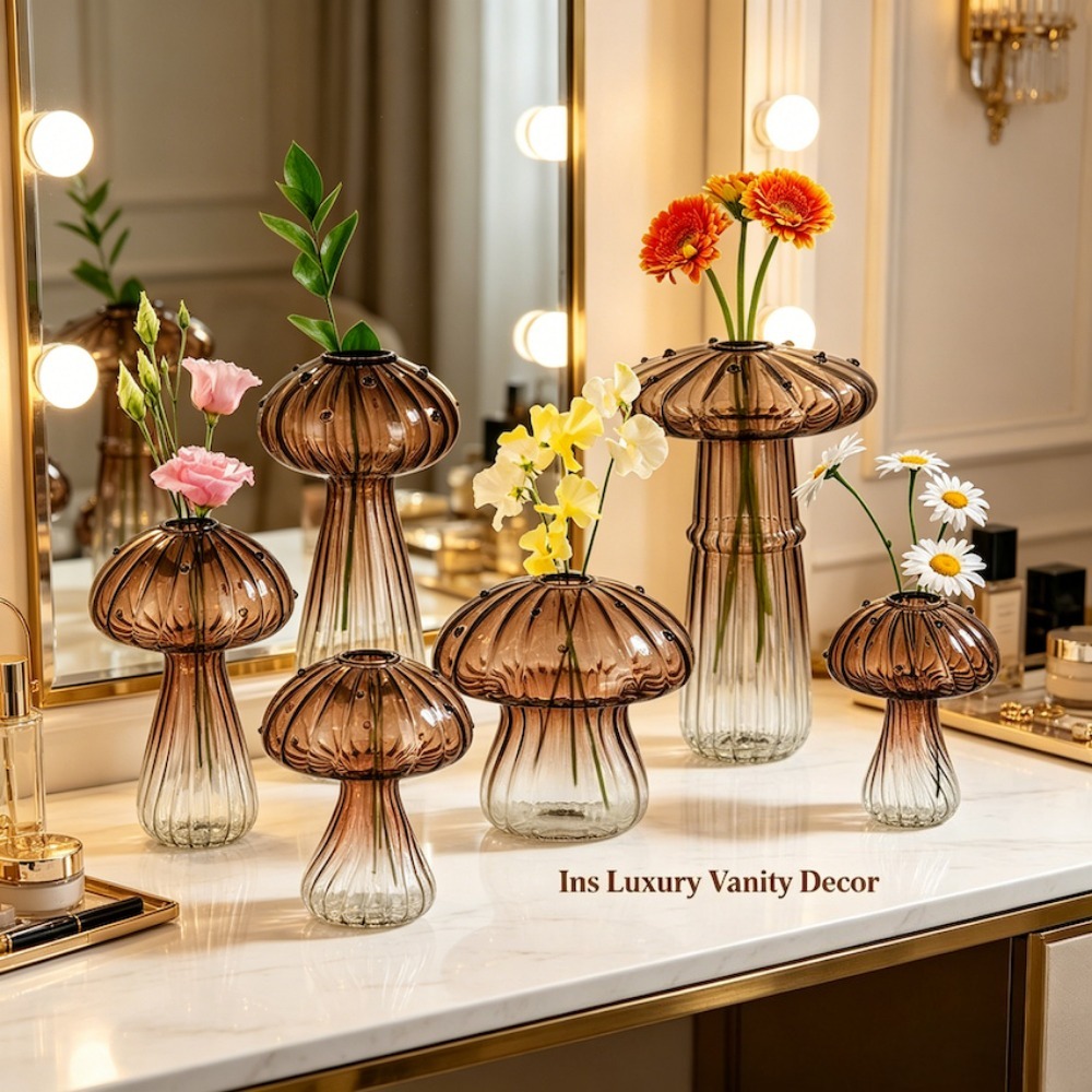 Mushroom‑Design Fluted Glass P - Propagation Station Vase のレビューと価格