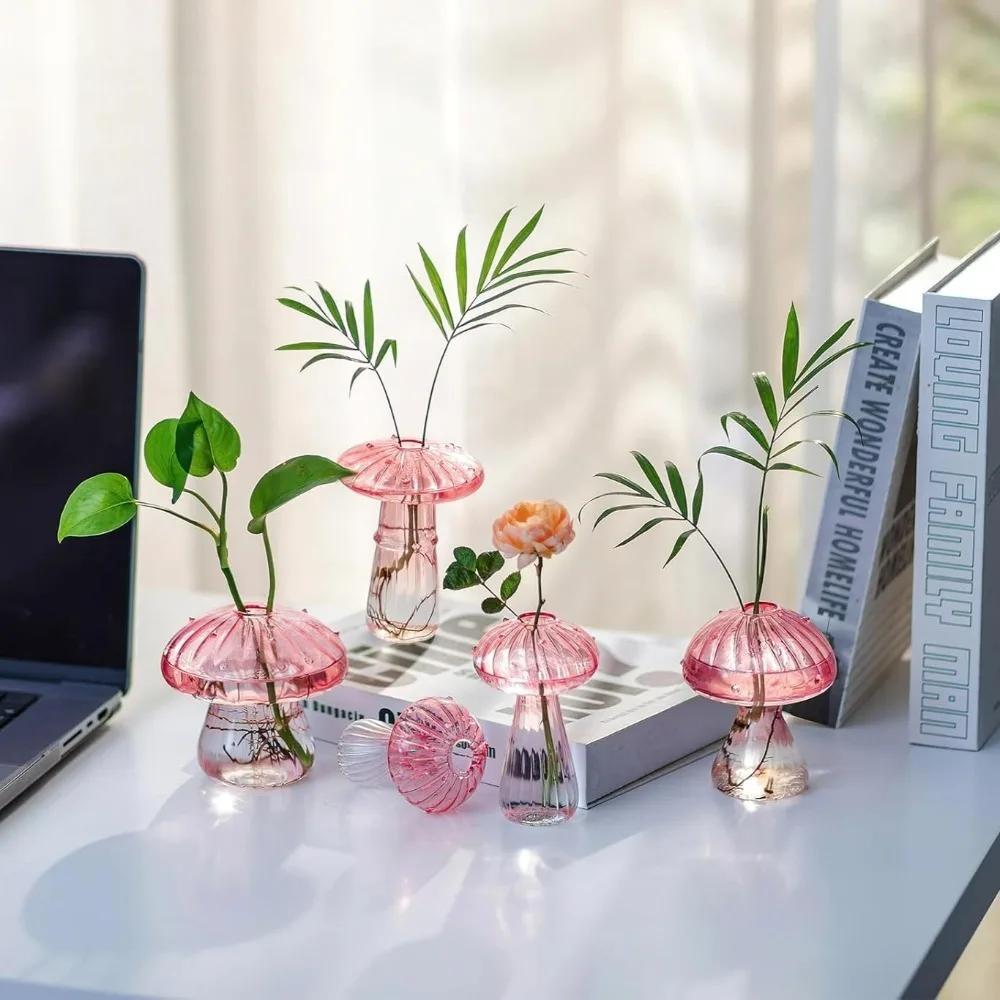 Mushroom‑Design Fluted Glass P - Propagation Station Vase のレビューと価格