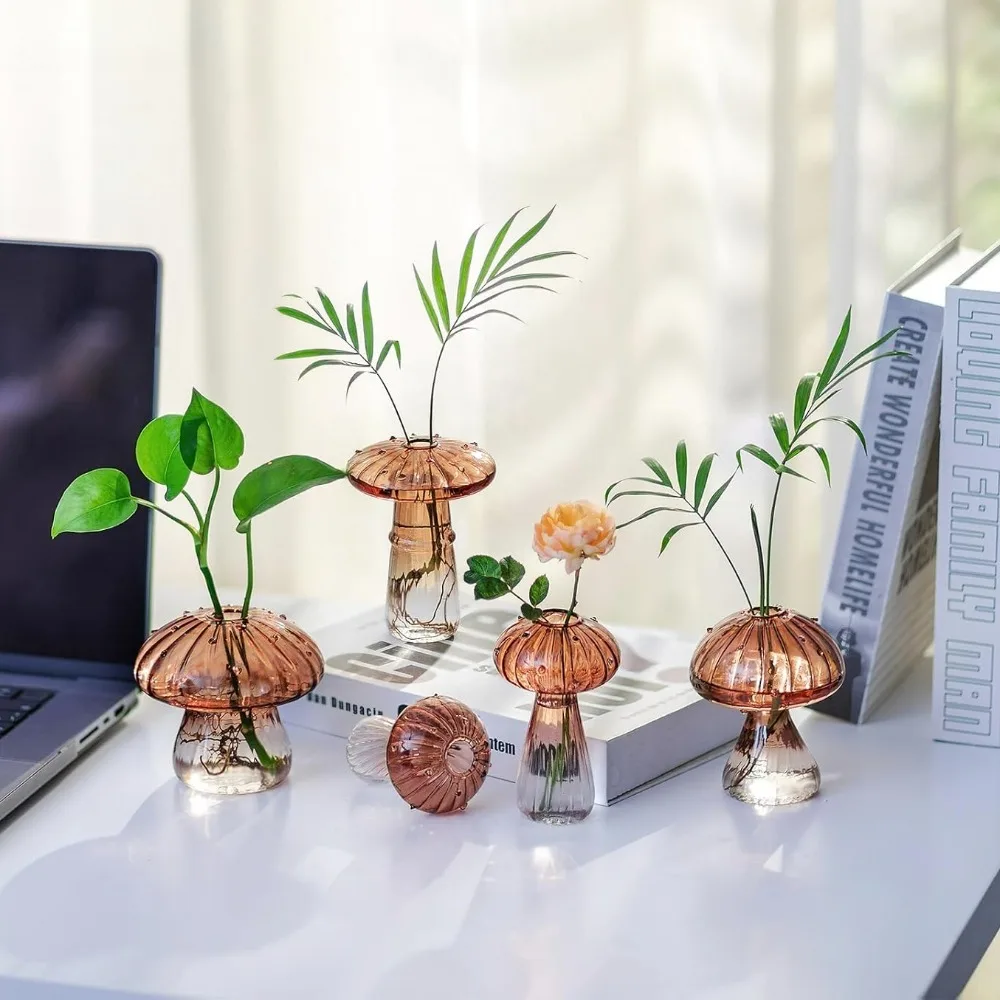 Mushroom‑Design Fluted Glass P - Propagation Station Vase のレビューと価格