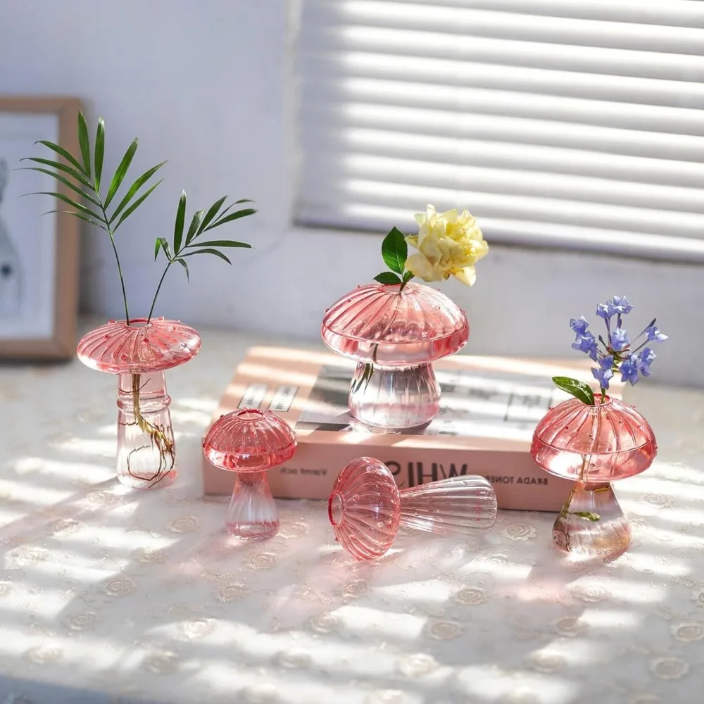 Mushroom‑Design Fluted Glass P - Propagation Station Vase のレビューと価格