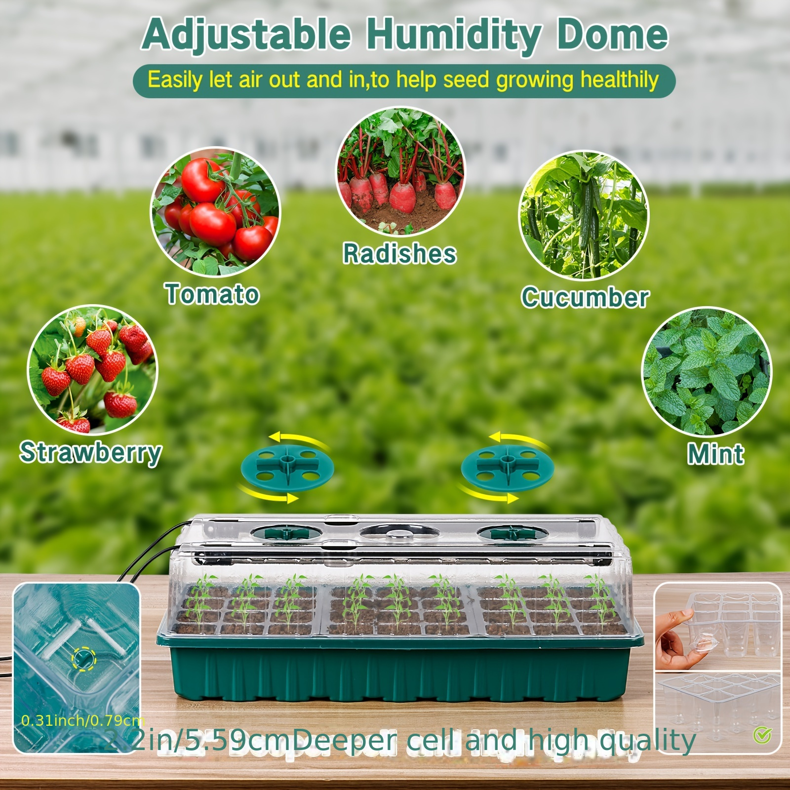 2PCS 72-Cell Seed Growing Kit  - Humidity Dome Kit のレビューと価格