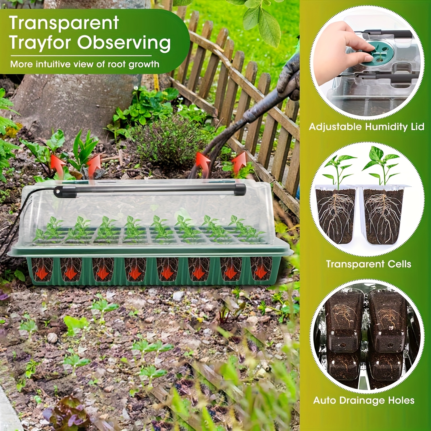 2PCS 72-Cell Seed Growing Kit  - Humidity Dome Kit のレビューと価格