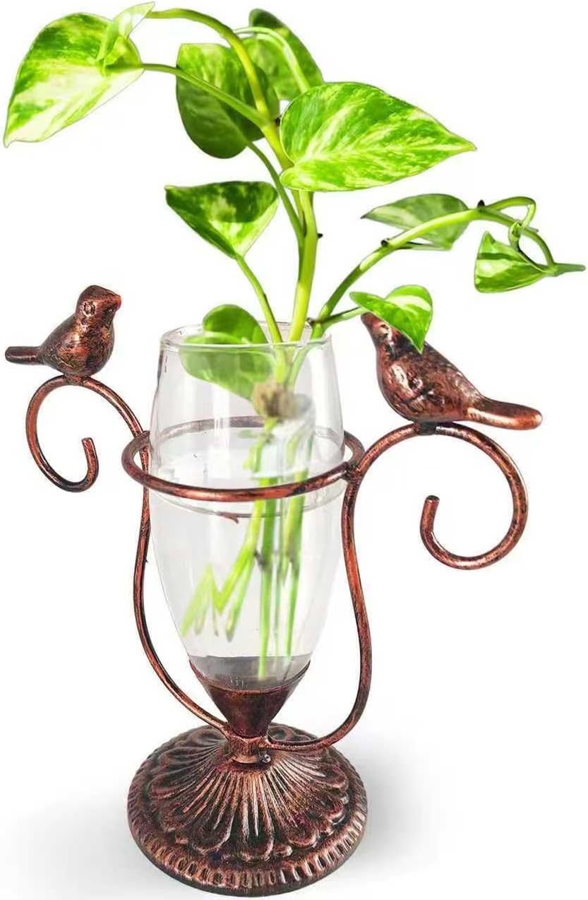 2 Vintage Copper Bird Plant Pr - Propagation Station Vase のレビューと価格