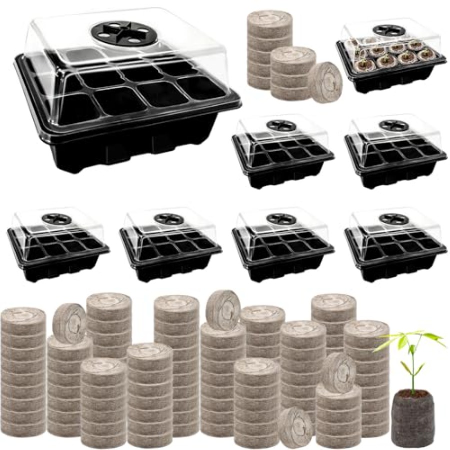 8 Pack Seed Starter Tray with  - Peat Pellet Tray のレビューと価格