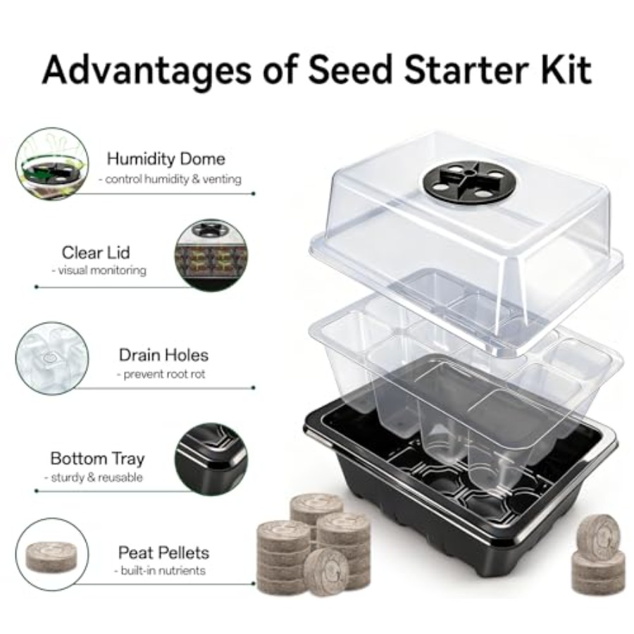 8 Pack Seed Starter Tray with  - Peat Pellet Tray のレビューと価格