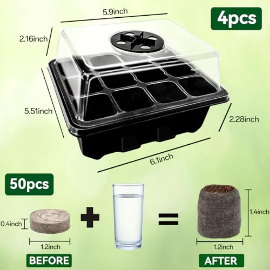 8 Pack Seed Starter Tray with  - Peat Pellet Tray のレビューと価格