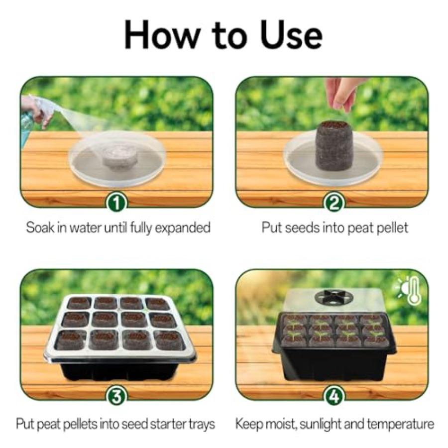 8 Pack Seed Starter Tray with  - Peat Pellet Tray のレビューと価格