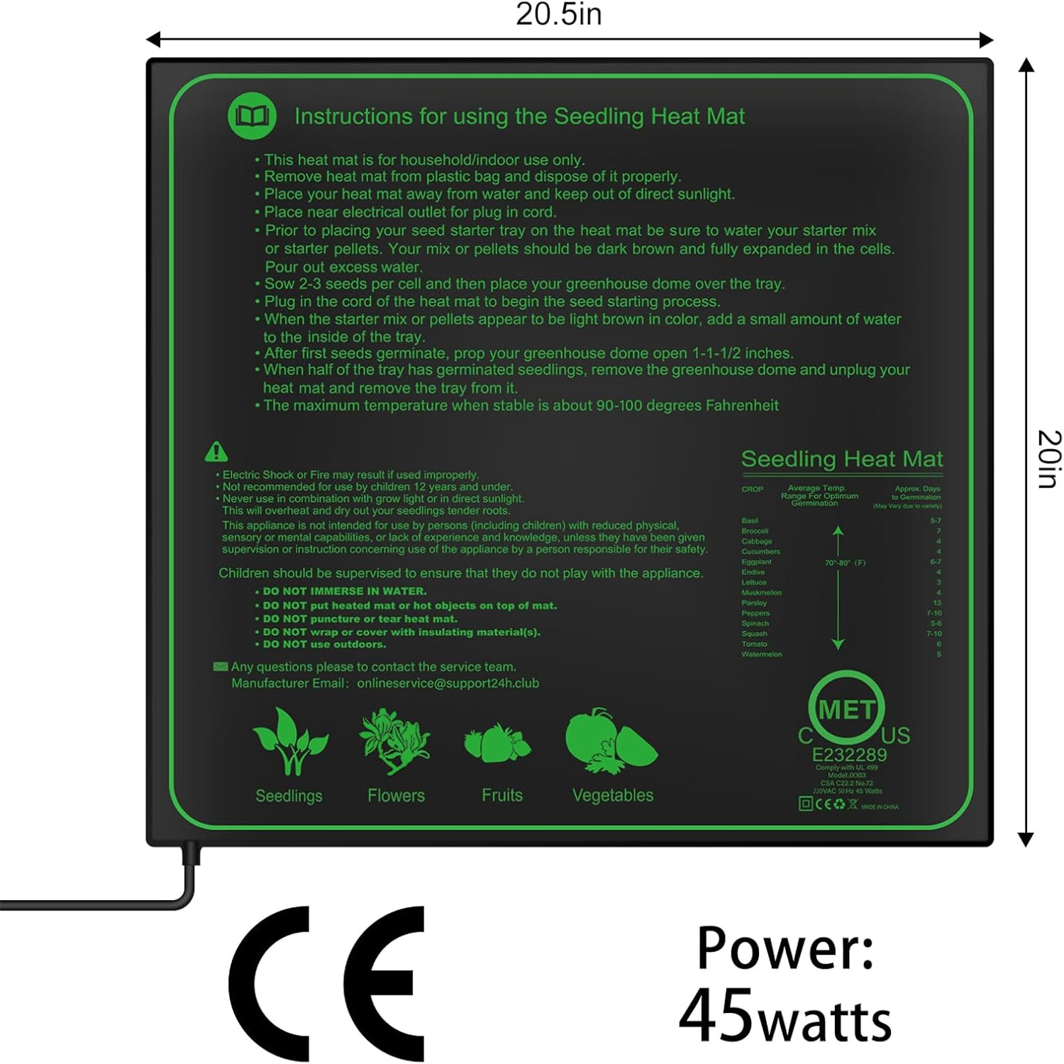 Seedling Heat Mat 10/25/50CM I - Rooting Gel Clone のレビューと価格